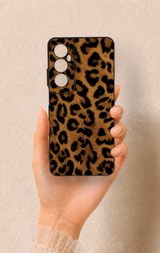 Realme C65 Uyumlu Koyu Leopar Deri Desenli Silikon Kılıf