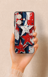 Oppo A3 Uyumlu Star Flag Desenli Silikon Kılıf