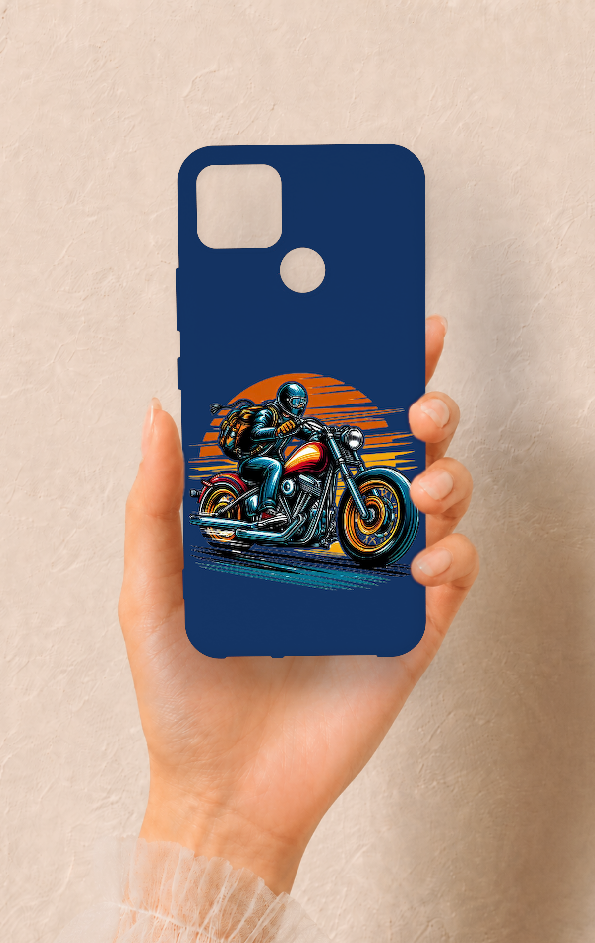 Realme C25 Uyumlu Moto Rider Desenli Silikon Kılıf