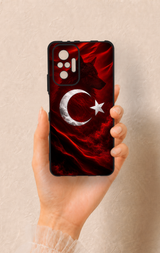 Redmi Note 10 Pro Uyumlu Kurt Türk Bayrağı Desenli Silikon Kılıf