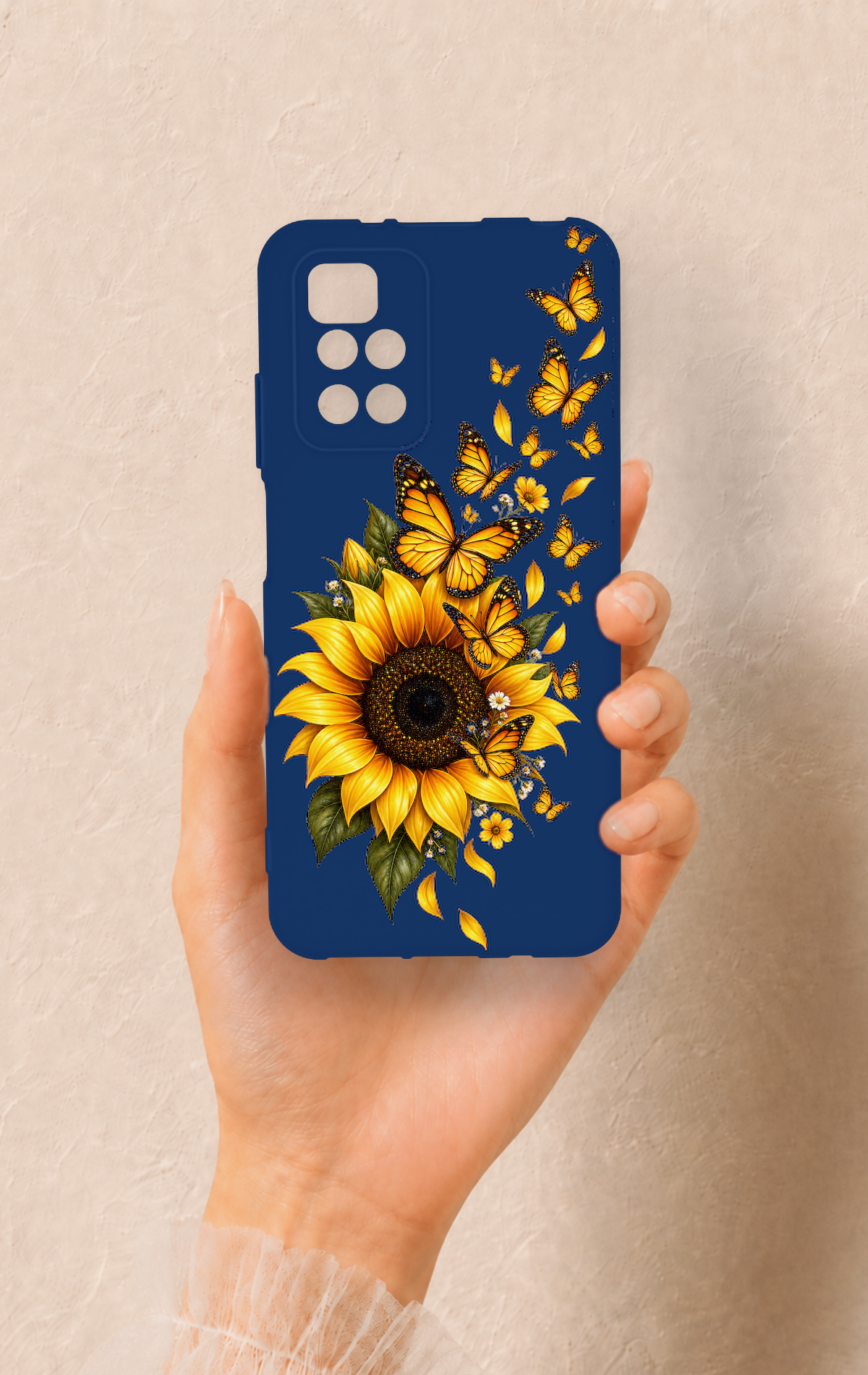 Redmi 10 2022 Uyumlu Ayçiçeği Desenli Silikon Kılıf
