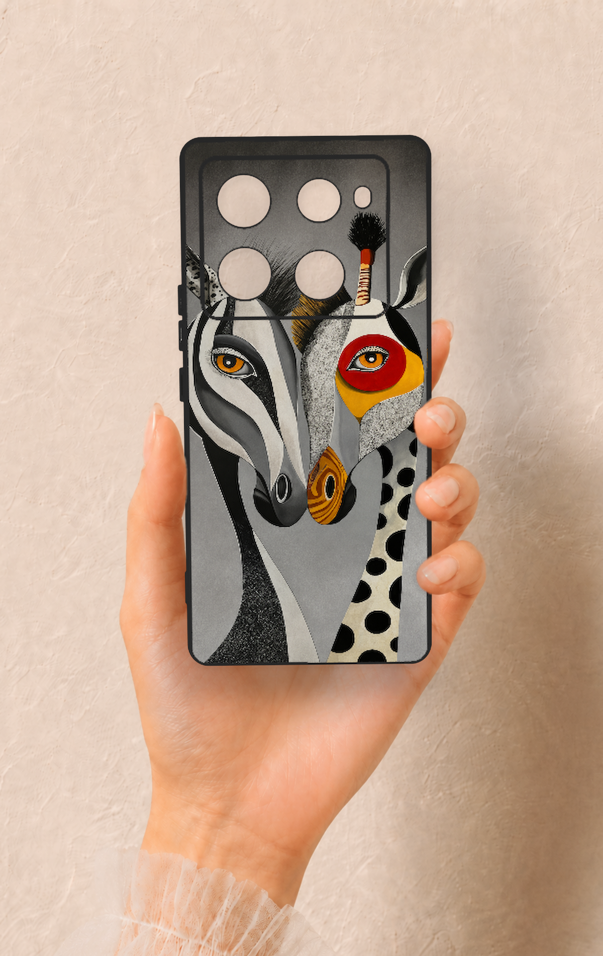 İnfinix Note 40 Pro Uyumlu Zebra ve Zürafa Desenli Silikon Kılıf