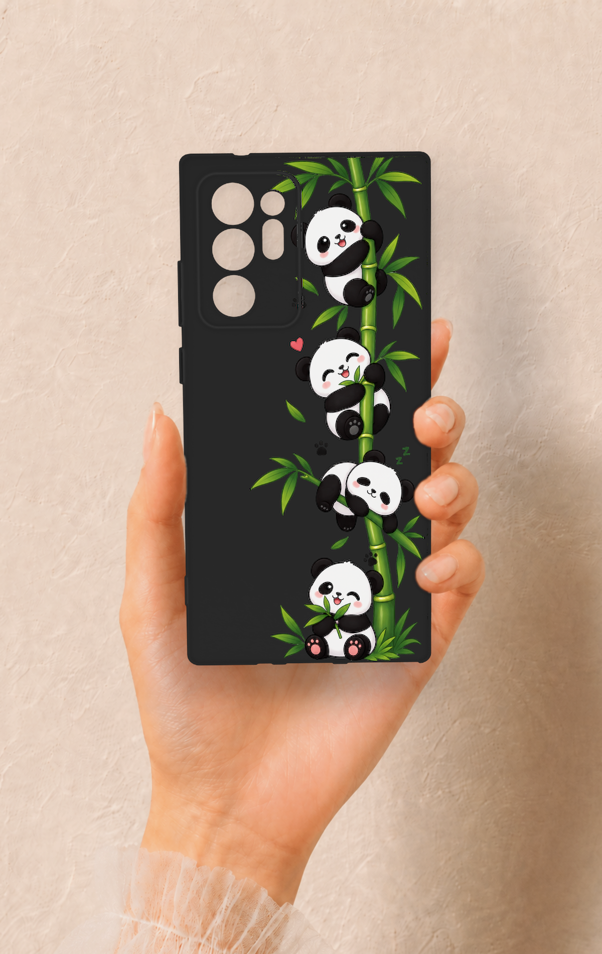 Samsung Note 20 Ultra Uyumlu Sevimli Panda Bambu Desenli Silikon Kılıf