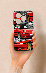 Tecno Spark 20C Uyumlu Kırmızı Supra Desenli Silikon Kılıf