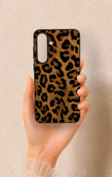 Samsung S25Fe Uyumlu Koyu Leopar Deri Desenli Silikon Kılıf