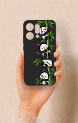 Oppo Reno 14 Uyumlu Sevimli Panda Bambu Desenli Silikon Kılıf