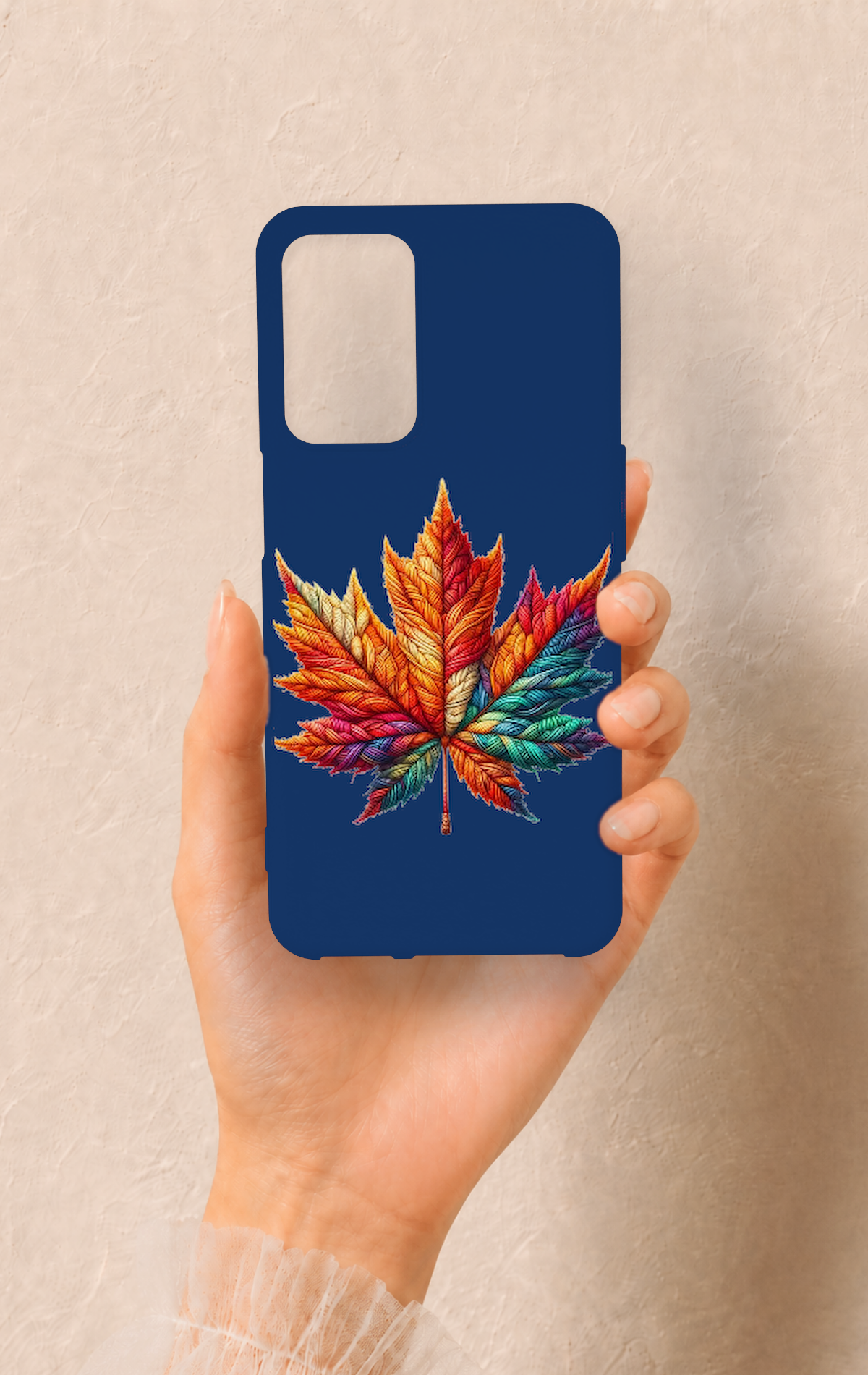 Oppo A16 Uyumlu Renkli Yaprak Desenli Silikon Kılıf