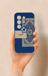 Tecno Camon 50 4G Uyumlu Mavi Etnik Halı Desenli Silikon Kılıf