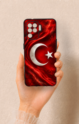 Oppo Reno 5 Lite Uyumlu Türk Bayrağı Desenli Silikon Kılıf
