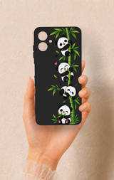Samsung A06 Uyumlu Sevimli Panda Bambu Desenli Silikon Kılıf