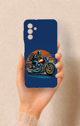 Samsung A04S Uyumlu Moto Rider Desenli Silikon Kılıf