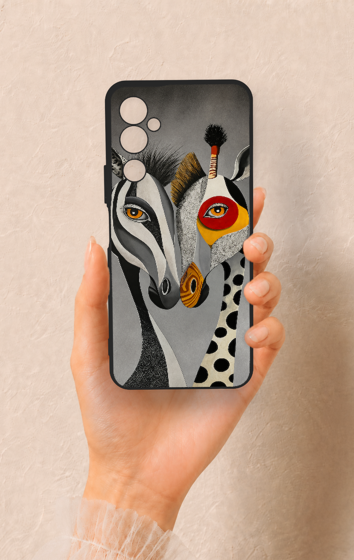 Tecno Pova Neo 2 Uyumlu Zebra ve Zürafa Desenli Silikon Kılıf