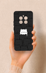 Realme 12 4G Uyumlu Many Cats Desenli Silikon Kılıf