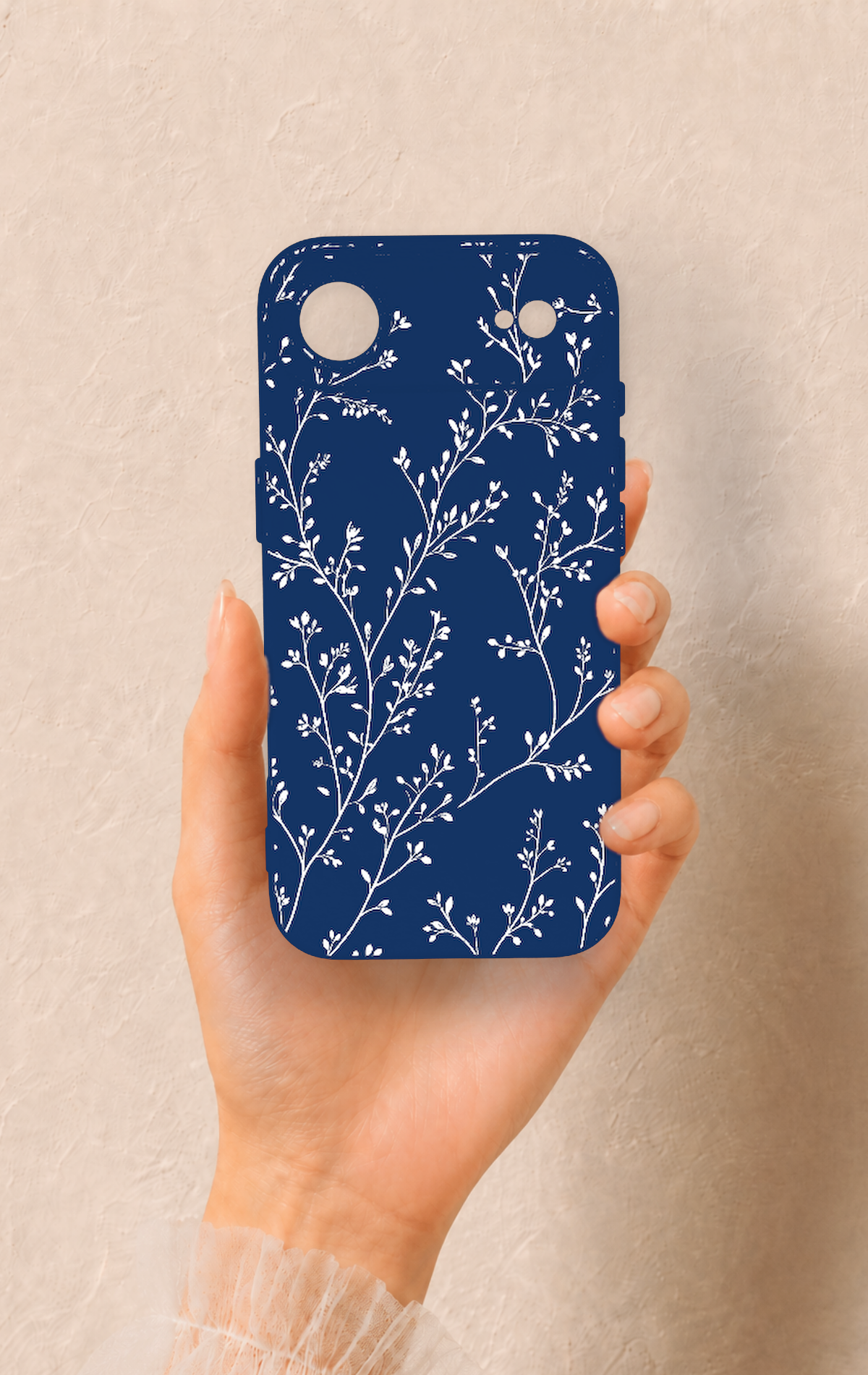 iPhone 17 Air Uyumlu İnce Yaprak Dalı Desenli Silikon Kılıf