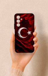 Samssung A54 Uyumlu Kurt Türk Bayrağı Desenli Silikon Kılıf
