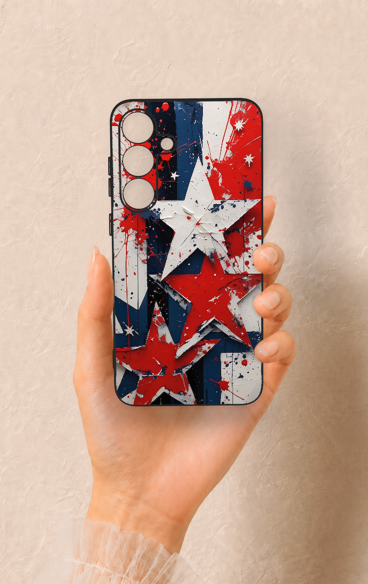 Samsung S25 Plus Uyumlu Star Flag Desenli Silikon Kılıf