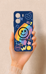 Redmi 13C Uyumlu Happing Smile Desenli Silikon Kılıf