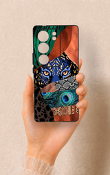 Vivo V29 Uyumlu Amazon Kaplan Desenli Silikon Kılıf