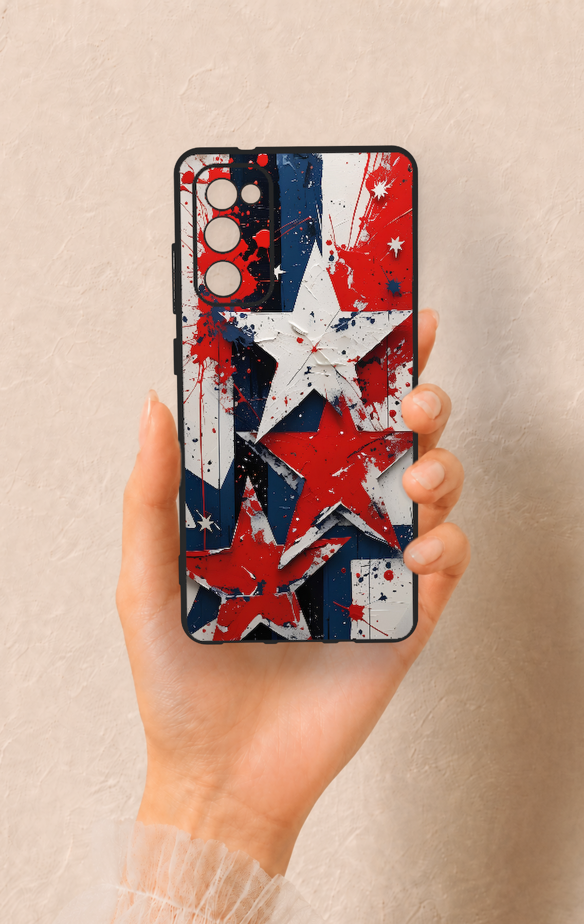 Samsung S20Fe Uyumlu Star Flag Desenli Silikon Kılıf