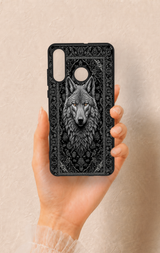 Huawei P30 Lite Uyumlu Etnik Kurt Desenli Silikon Kılıf