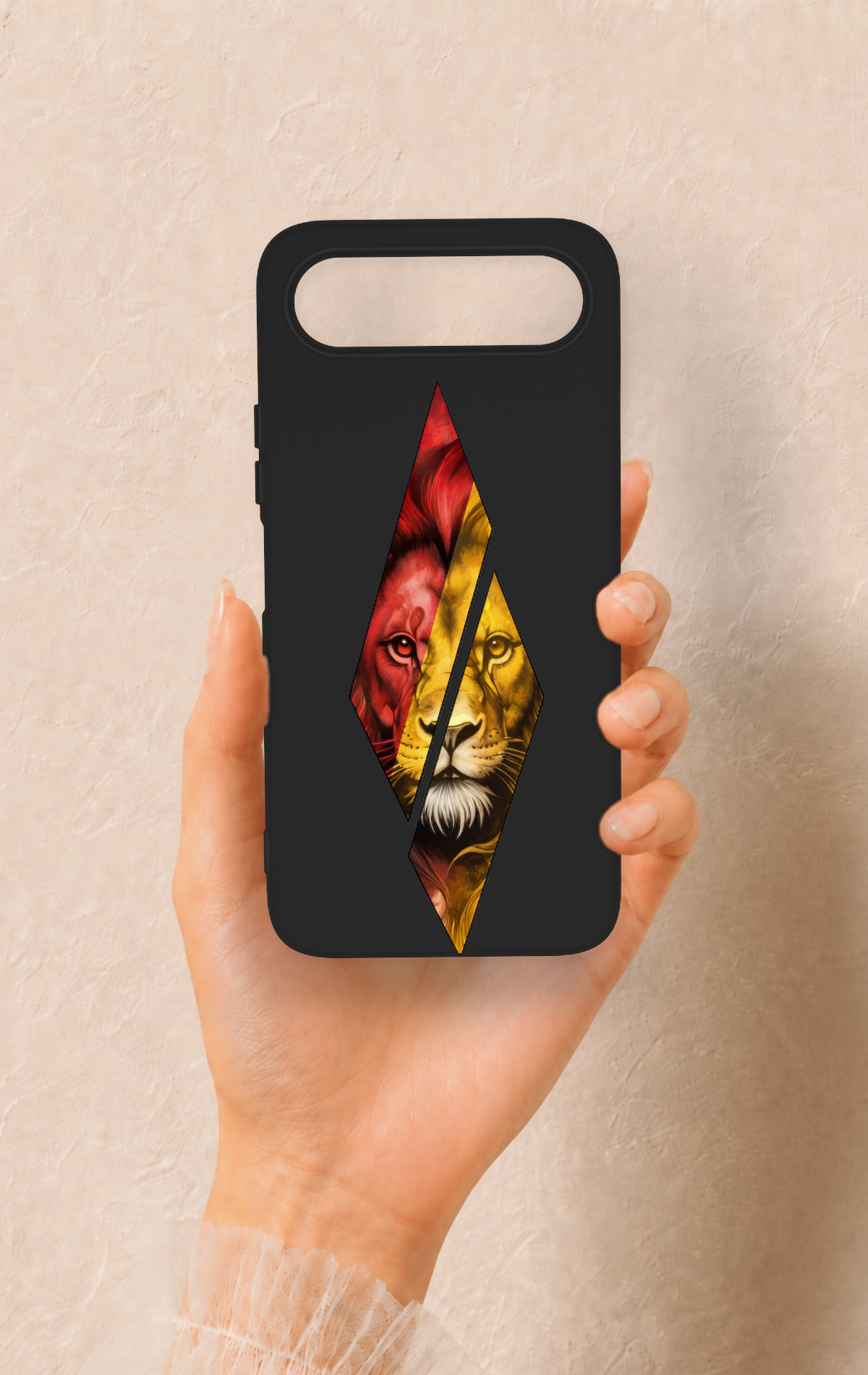 Tecno Spark 50 5G Uyumlu Kesik Aslan Desenli Silikon Kılıf