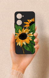 Vivo Y18 Uyumlu Ay Çiçeği Desenli Silikon Kılıf