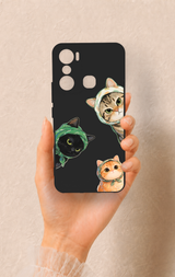 İnfinix Hot 20i Uyumlu Kedi Ekibi Desenli Silikon Kılıf