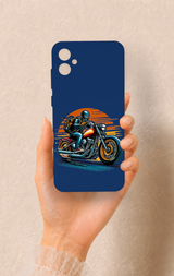 Samsung A05 Uyumlu Moto Rider Desenli Silikon Kılıf