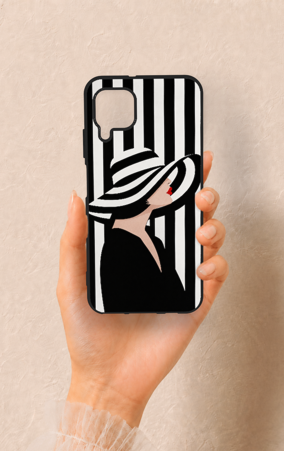 Huawei P40 Lite Uyumlu Madam Marica Desenli Silikon Kılıf