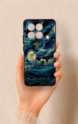 Poco X6 Pro Uyumlu Yıldızlı Gece Desenli Silikon Kılıf