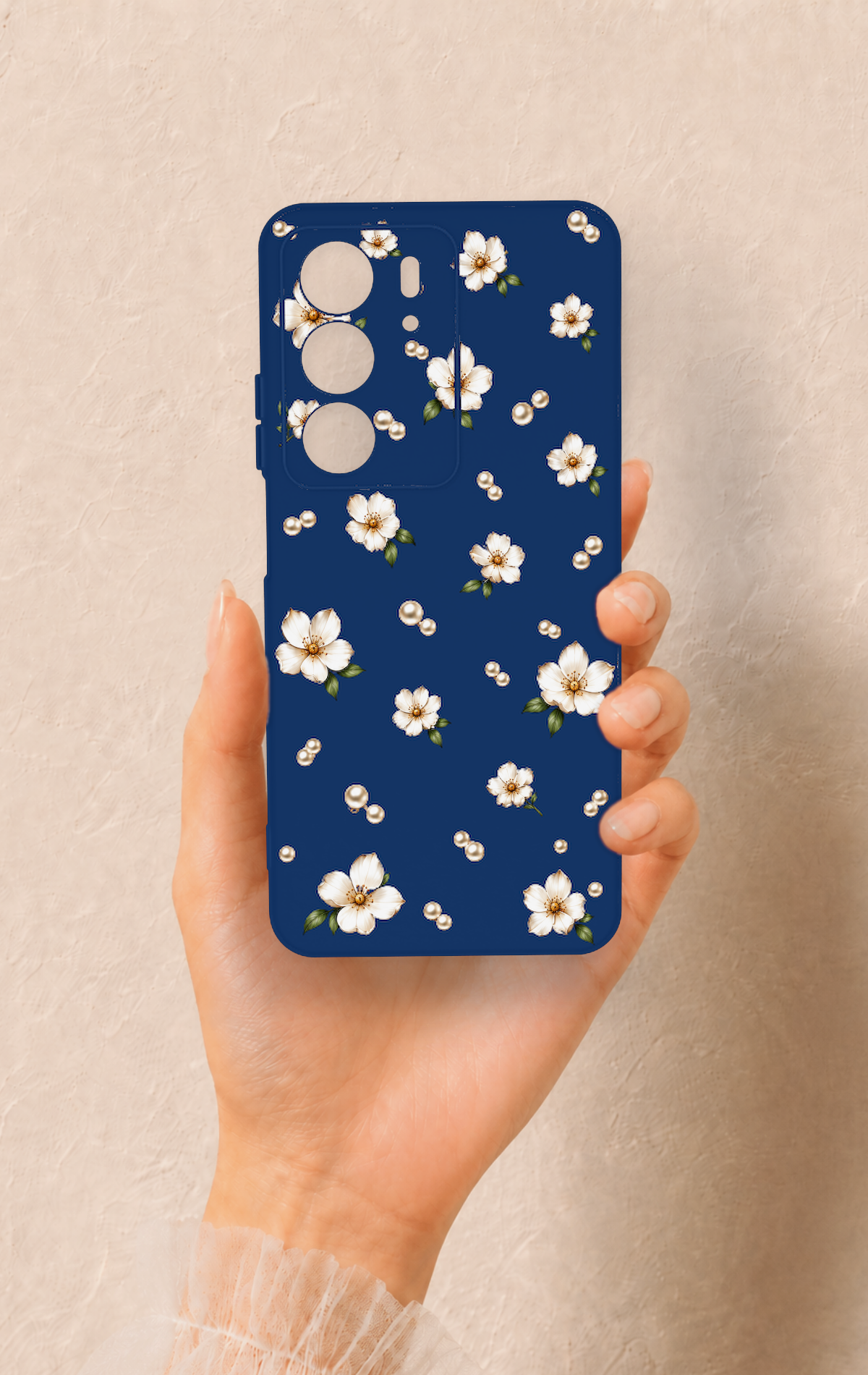 Realme C75 Uyumlu Papatya İnci Desenli Silikon Kılıf