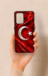 Oppo-A74 Uyumlu Türk Bayrağı Desenli Silikon Kılıf