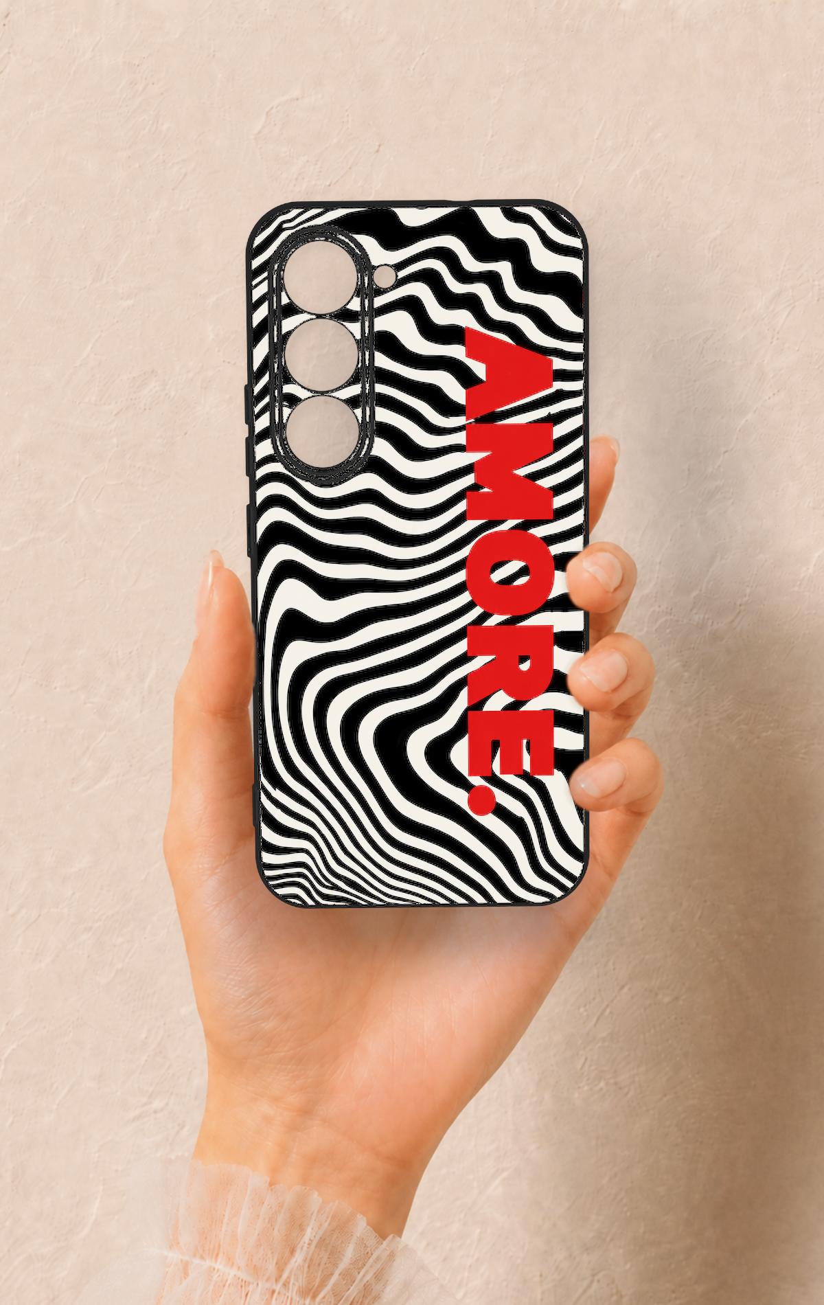 Tecno Spark 40 Pro Uyumlu Zebra Amore Desenli Silikon Kılıf