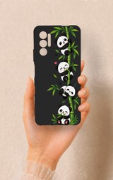 Tecno Pova 3 Uyumlu Sevimli Panda Bambu Desenli Silikon Kılıf