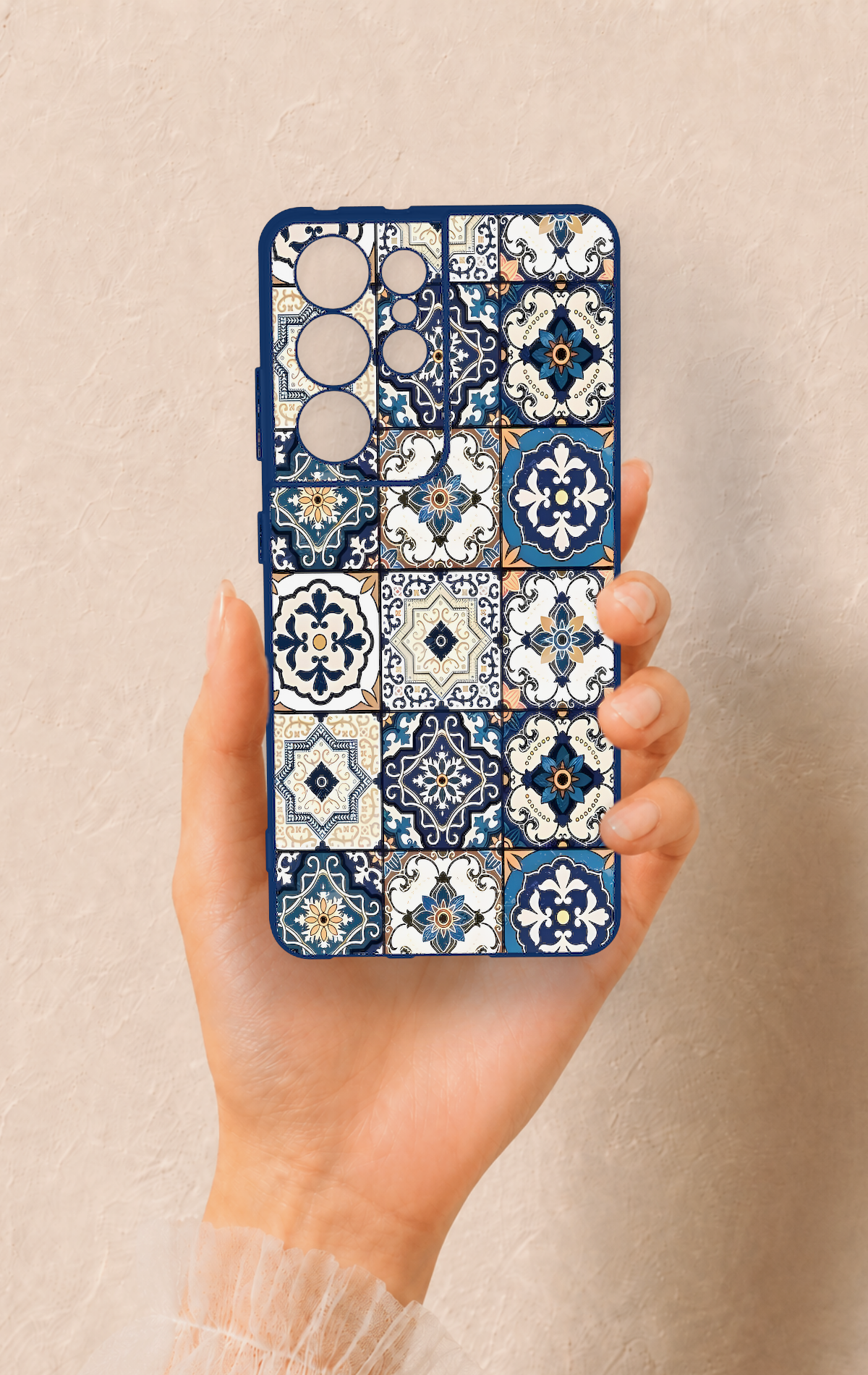Samsung S21 Ultra Uyumlu Mozaik Çini Desenli Silikon Kılıf