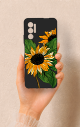 Tecno Pova 3 Uyumlu Ay Çiçeği Desenli Silikon Kılıf