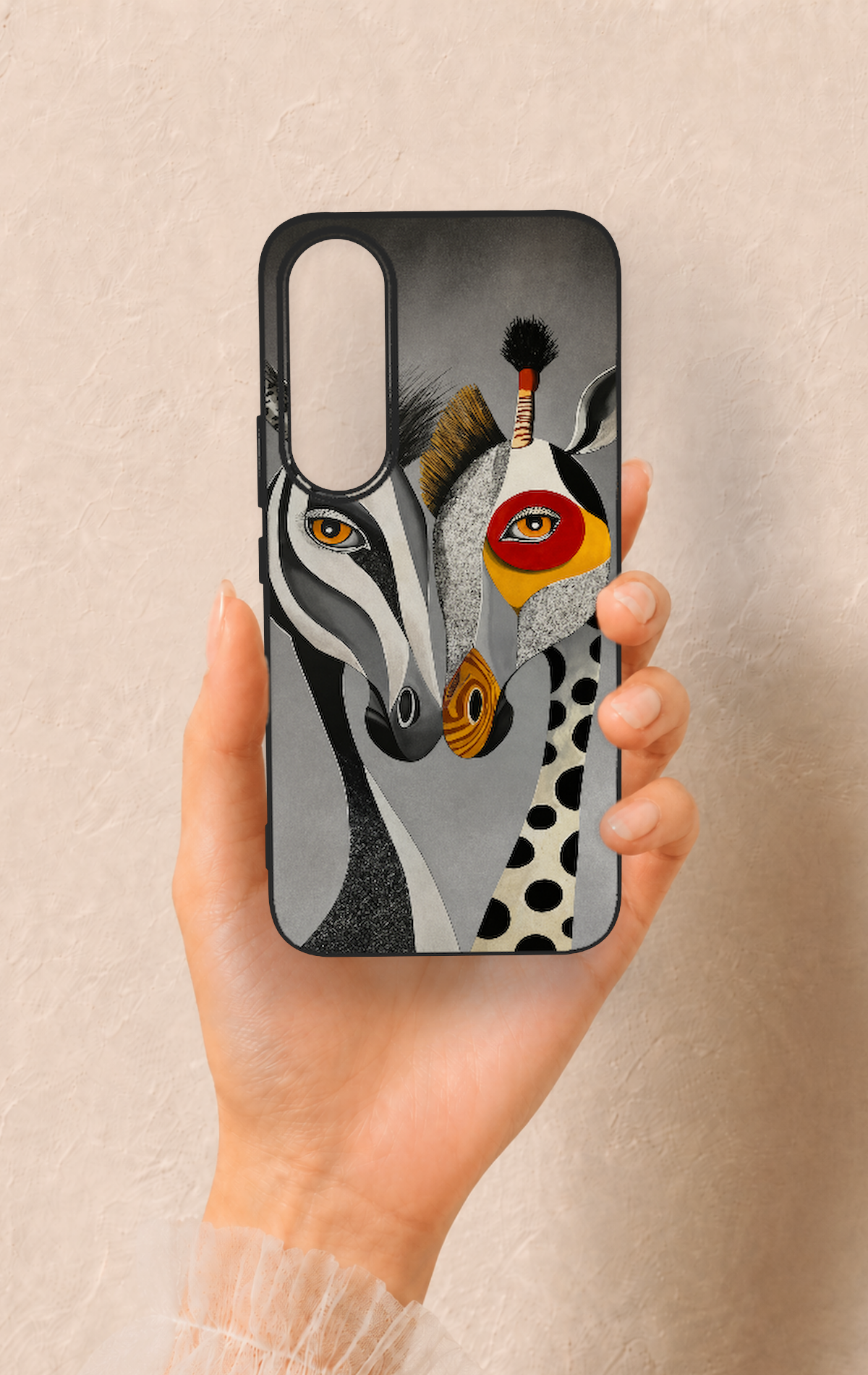 Vivo V70 FE 5G Uyumlu Zebra ve Zürafa Desenli Silikon Kılıf