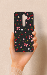 Oppo A5 2020 Uyumlu Papatya Kiraz Fiyonk Desenli Silikon Kılıf