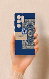 Samsung S22 Ultra Uyumlu Mavi Etnik Halı Desenli Silikon Kılıf
