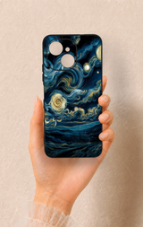 Tecno Spark 40C Uyumlu Yıldızlı Gece Desenli Silikon Kılıf