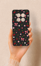 REDMİ NOTE 15 4G Uyumlu Papatya Kiraz Fiyonk Desenli Silikon Kılıf