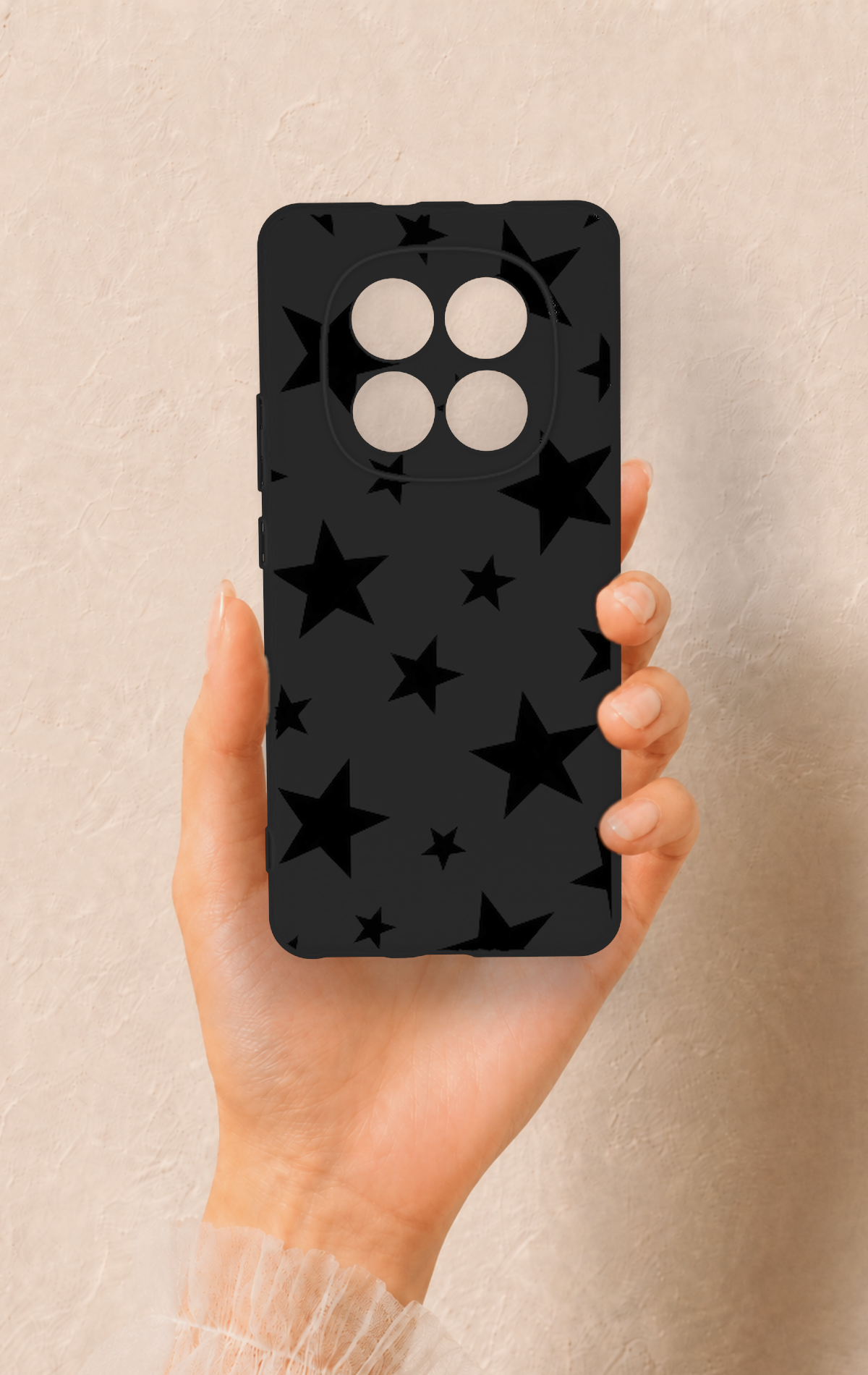 REDMİ NOTE 15 4G Uyumlu Siyah Star Desenli Silikon Kılıf
