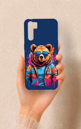 Oppo A91 Uyumlu Gözlüklü Ayı Desenli Silikon Kılıf