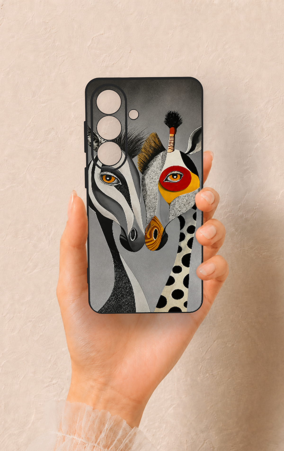 Samsung S26 Uyumlu Zebra ve Zürafa Desenli Silikon Kılıf
