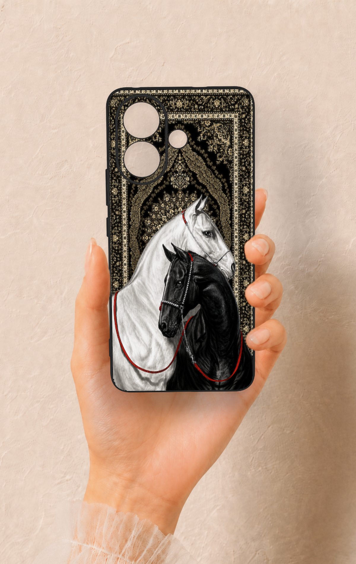 Vivo V60 Lite Uyumlu Asil Sevgili Atlar Desenli Silikon Kılıf