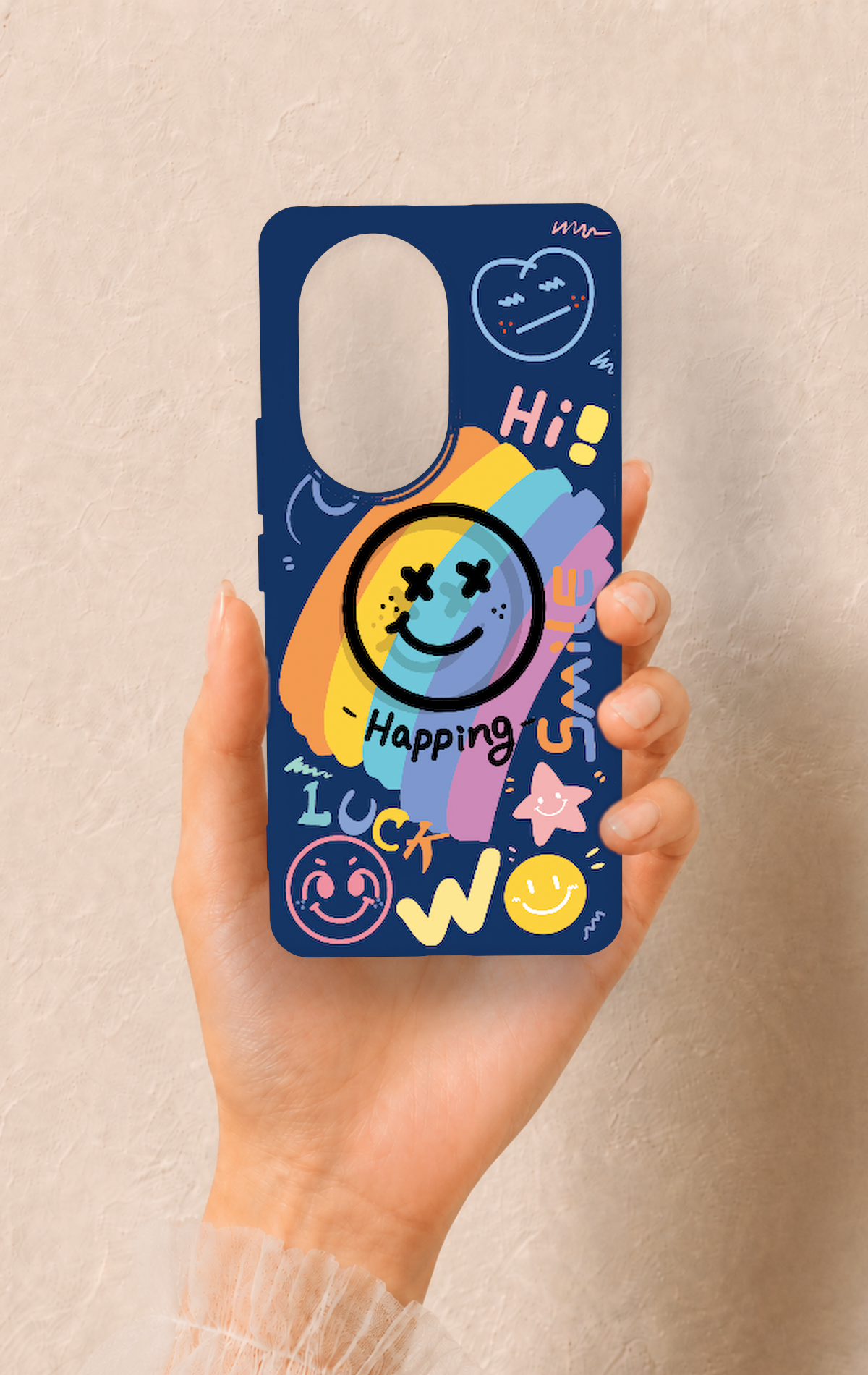 Honor 200 Pro 5G Uyumlu Happing Smile Desenli Silikon Kılıf