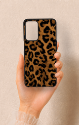 Oppo A16 Uyumlu Koyu Leopar Deri Desenli Silikon Kılıf