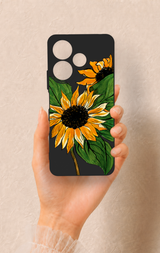 Redmi 13 4G Uyumlu Ay Çiçeği Desenli Silikon Kılıf