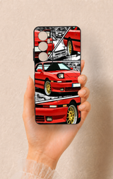 Realme C65 Uyumlu Kırmızı Supra Desenli Silikon Kılıf
