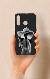 Huawei P30 Lite Uyumlu Lady Desenli Silikon Kılıf